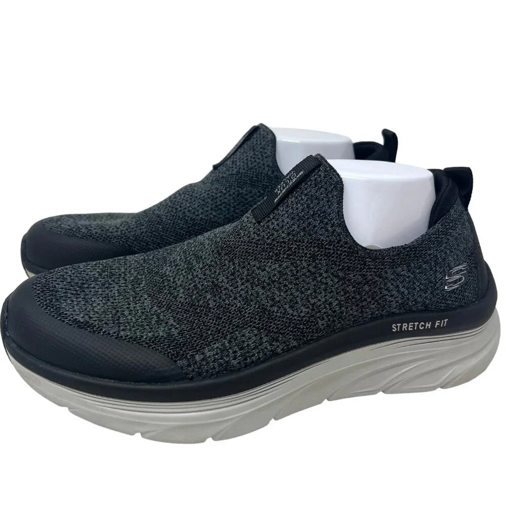 Skechers D'Lux Mens Mesh Gray Extra Wide Sneaker 232163WW Slip On‎ Size 9.5WW